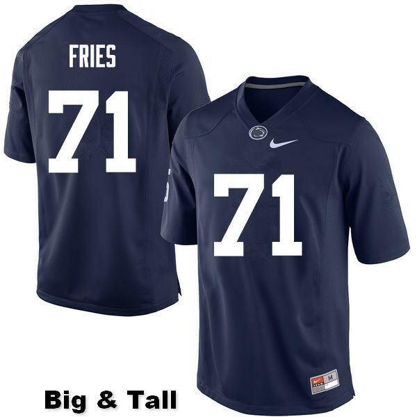 NCAA Nike Men's Penn State Nittany Lions Will Fries #71 College Football Authentic Big & Tall Navy Stitched Jersey AOK1398YS